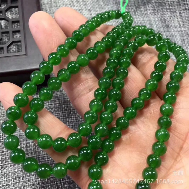 

Hetian Jade and 108 Chain Biji Beads Necklace Guanyin Buddha Hanging Cord