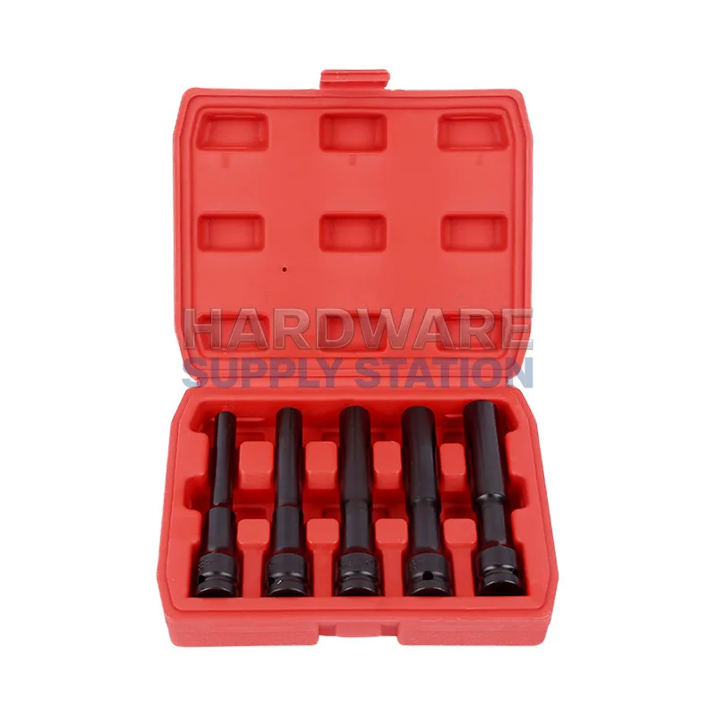 

Extended and deepened air cannon 1/2 thin-walled sleeve nine piece set with hexagonal socket head inside