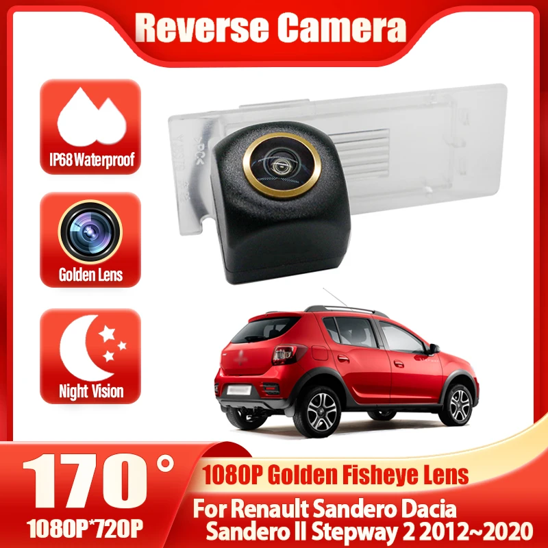 Rear View Camera For Renault Sandero Dacia Sandero II Stepway 2 2012~2020 Backup Reverse Camera license plate Camera Golden