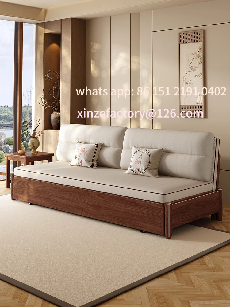 

Customizable New Chinese Solid Wood Sofa Bed Folding