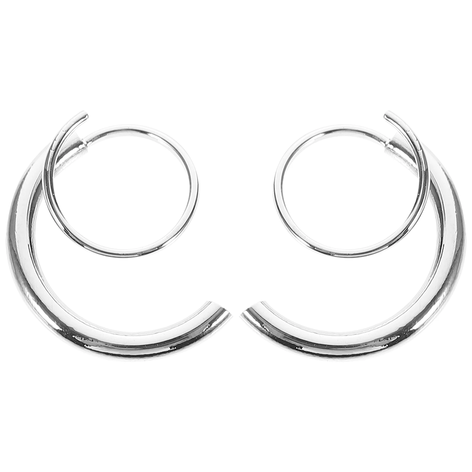 

2pcs Double Ring Earrings Gold Filled Helix Piercing Twisting Hoop Copper Smooth Daily Wear Spiral Ear Climber Studs Fashion