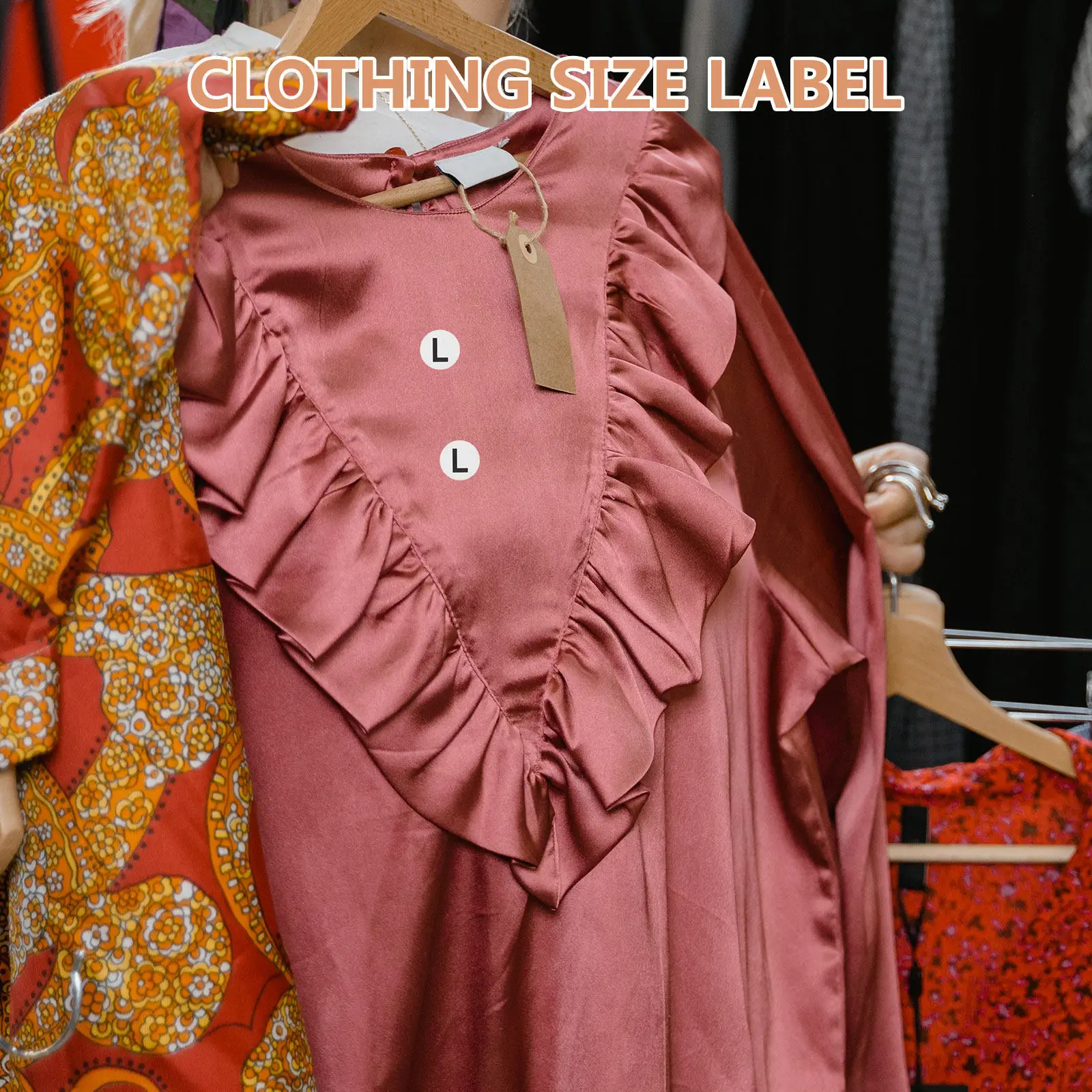 

350 шт. черных круглых этикеток-наклеек для размеров одежды, самоклеящиеся, для розничной торговли, для футболок, свитеров, пальто, легко снимаемые