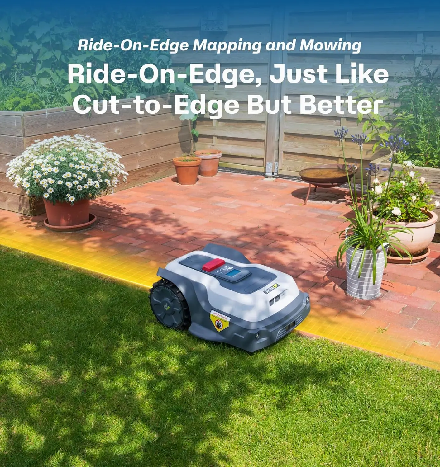 Customizable Robot Lawn Mower Wire Free, RTK+Vision Ride-on Edge Mapping Mowing For 0.35 Acre Yard