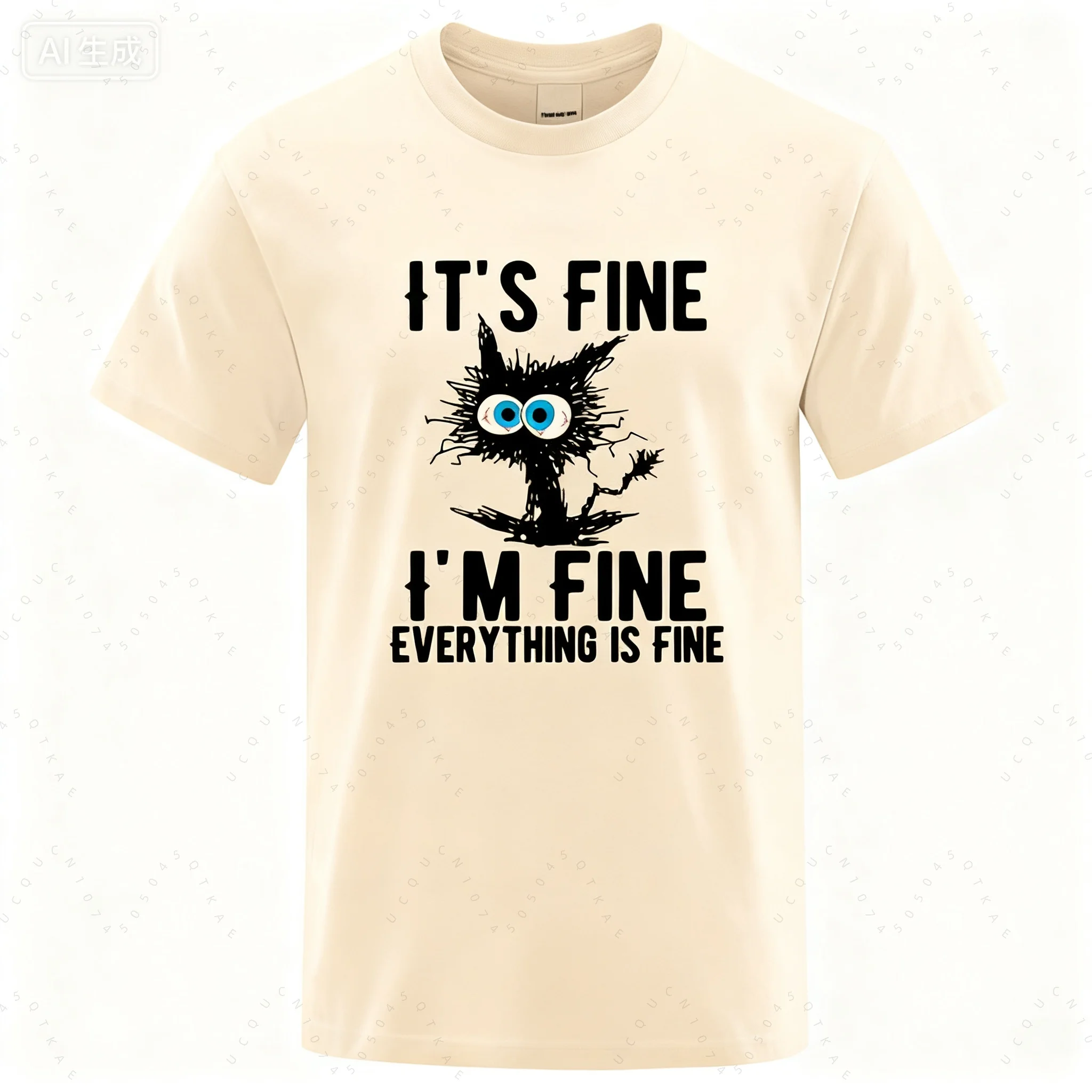 2026 Men's High Quality T-Shirt Cotton Funny Cool Cat Printed T-Shirt Casual Men's Short Sleeve T-Shirt For Men T Shirt Male Top