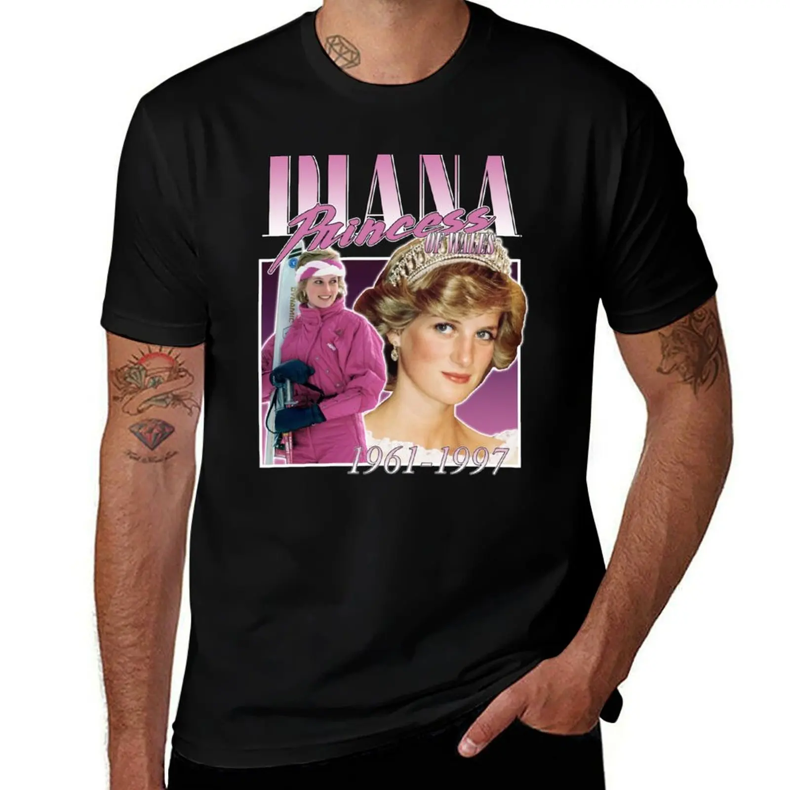 

Diana Princess Of Wales 90s style Pink variant T-Shirt Soft Lightweight Cotton T-Shirt