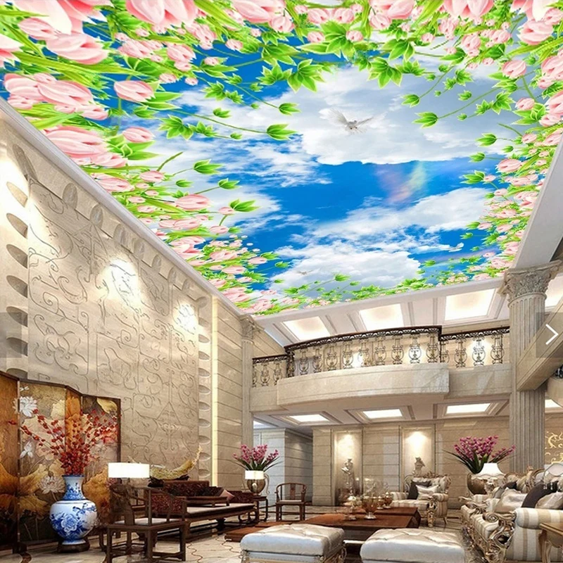 MU8464 Photo Wallpaper Pastoral Feather Floral Flowers Wall Art Mural Wall Paper Living Room TV Background Bedroom Home Decor