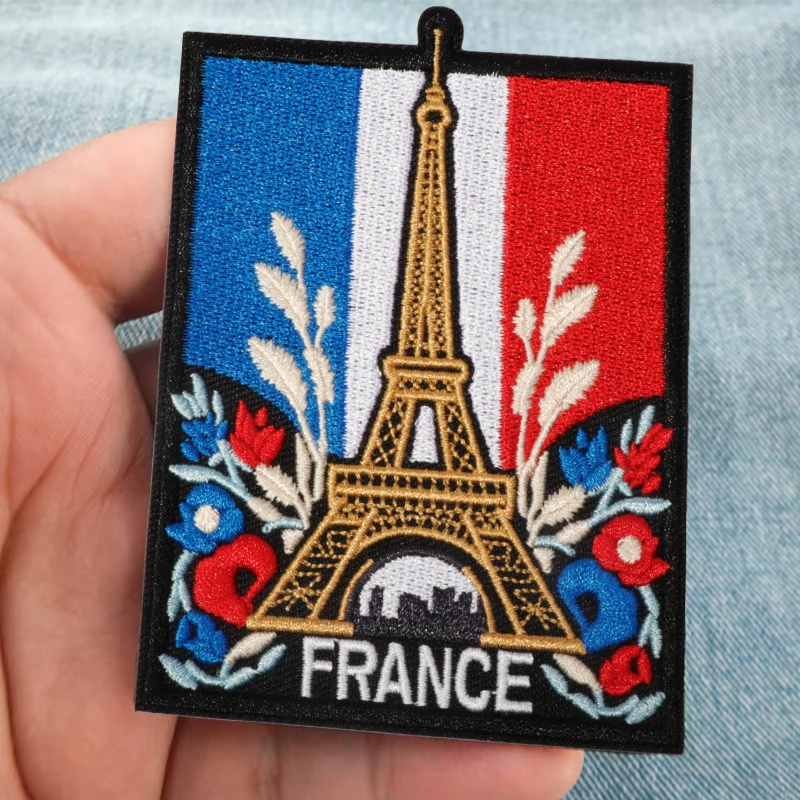 1PC Eiffel Tower France Embroidered Patch Travel Lover Badge DIY Gift Iron On Patches For Clothing Bag Cap Jacket Trucker Hat