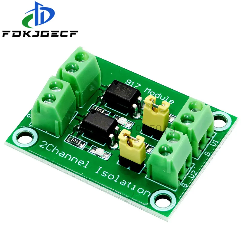 PC817 2Way 2 Channel Optocoupler Isolation Board Voltage Converter Adapter Module 3.6-30V Driver Photoelectric Isolated Module