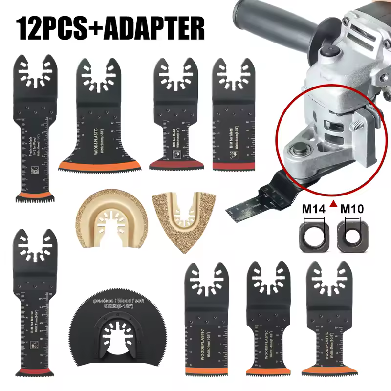 Japanese Tooth Carbide Oscillating Saw Blade Kit 10-39Pcs Arc Edge Oscillating Multitool Blades Precise Cut for Wood PVC Iron - Image 15