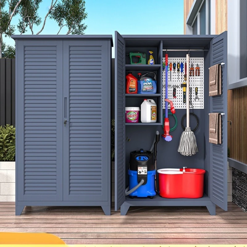 Aluminum alloy outdoor tool locker, cleaning and hygiene cabinet
