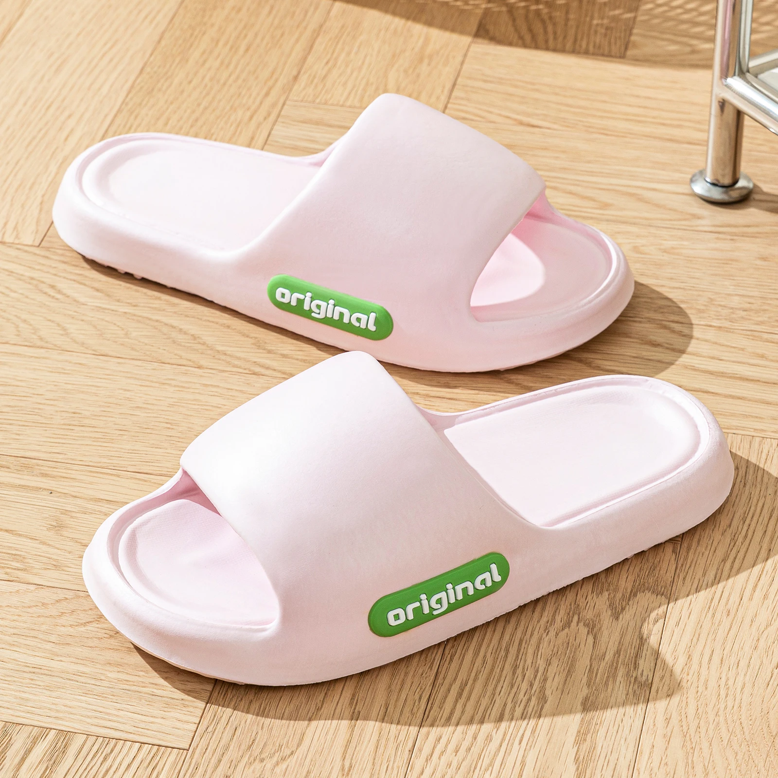 

Женские летние тапочки: удобные, легкие, милые, розовые, с мягкой подошвой, модные шлепанцы, нескользящие, с открытым носком, для дома, мужская обувь