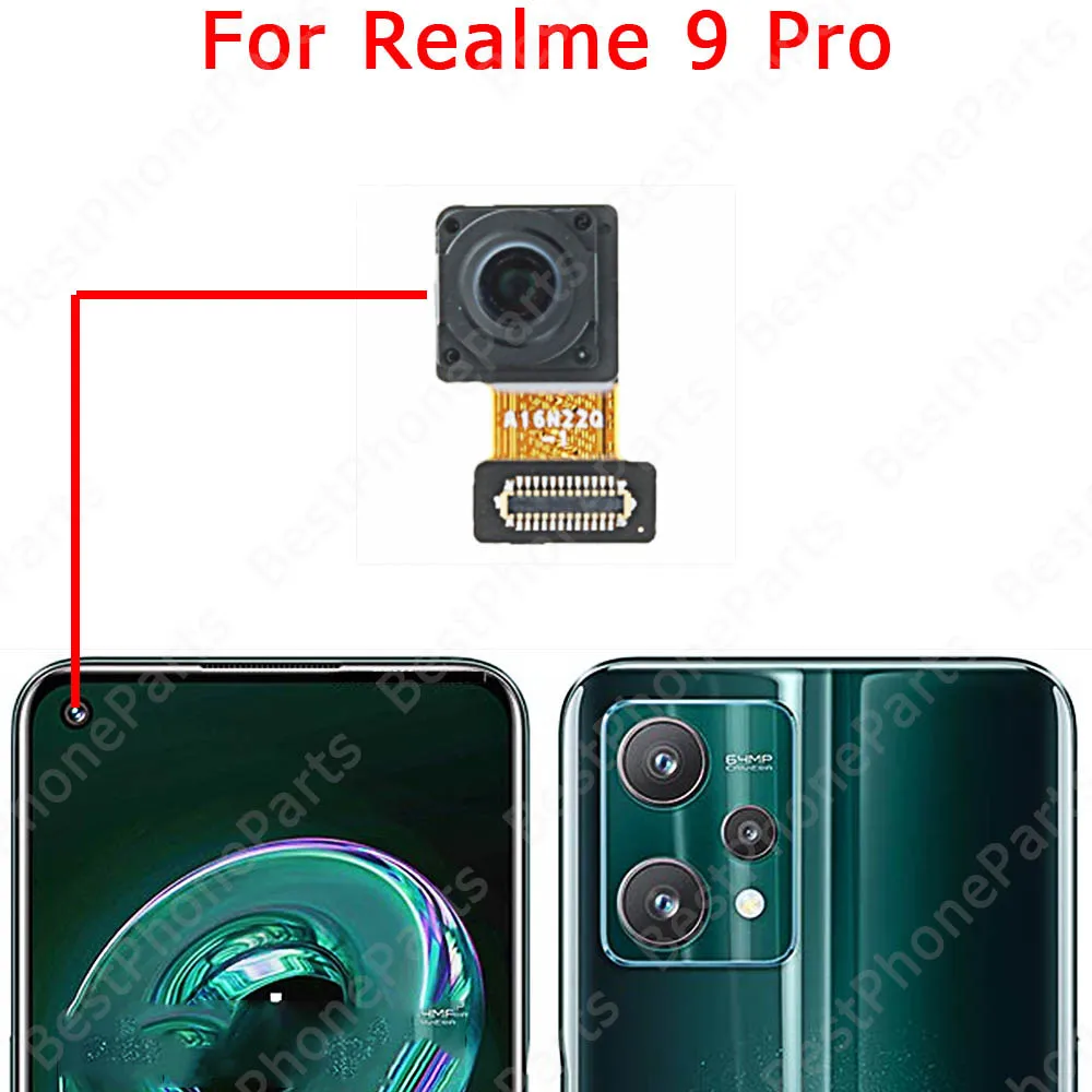 Selfie Rear Back View Facing Big Camera Module For Realme 9 Pro + 9i 9Pro Plus Backside Front Camera Flex Cable Spare Parts