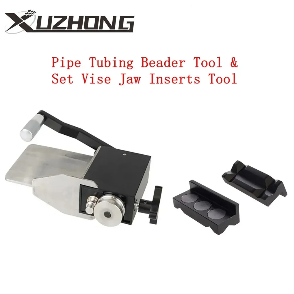 1 Set Bead Roller Tube Pipe Tubing Beader &Vise Jaw Inserts Tool Kit For Intake And Intercooler Piping In 5/8\