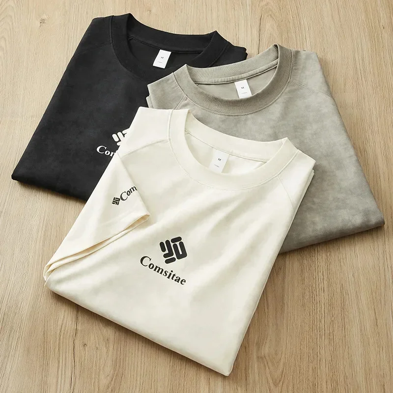 

Летняя модная уличная свободная футболка с круглым вырезом, мужская футболка с короткими рукавами в американском стиле Rascal Handsome Heavy Tie Dyeing