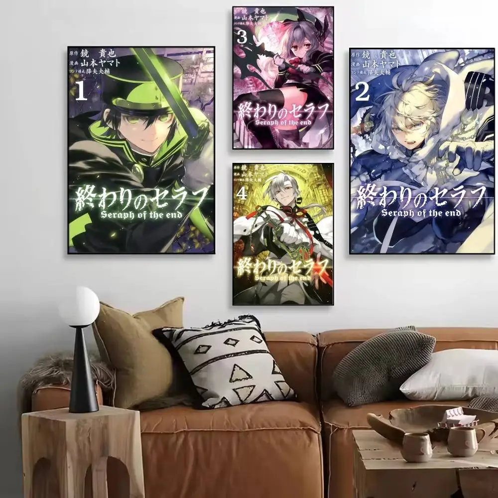 Manga Seraph of the End Anime Posters High Quality Self-adhesive Wall Art Decorations Color Prints Sticky