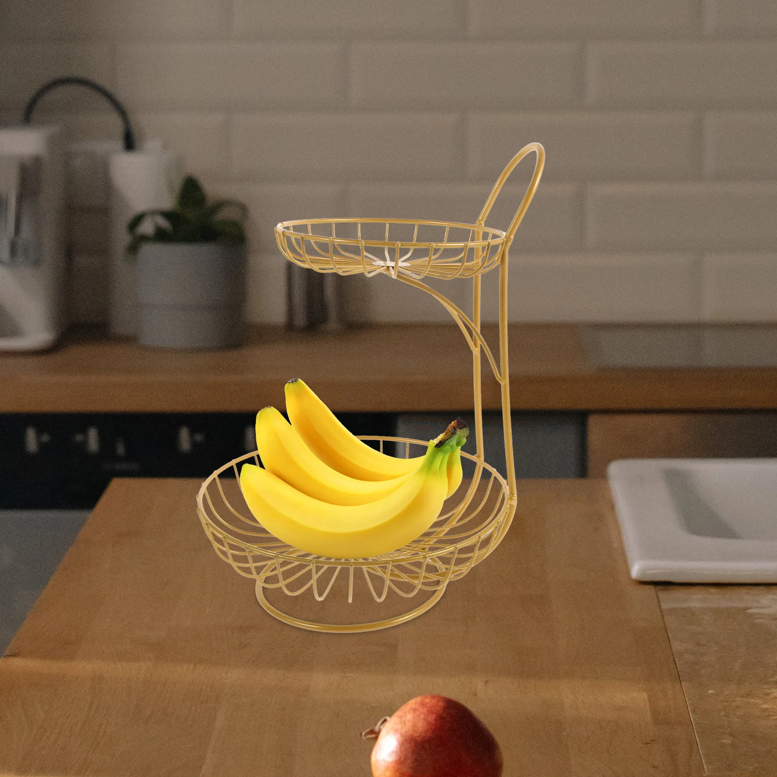 

Modern Two Tier Fruit Platter Tray Stand Smooth Iron Material Easy to Clean for Party Table Centerpiece Fruit Display Serving
