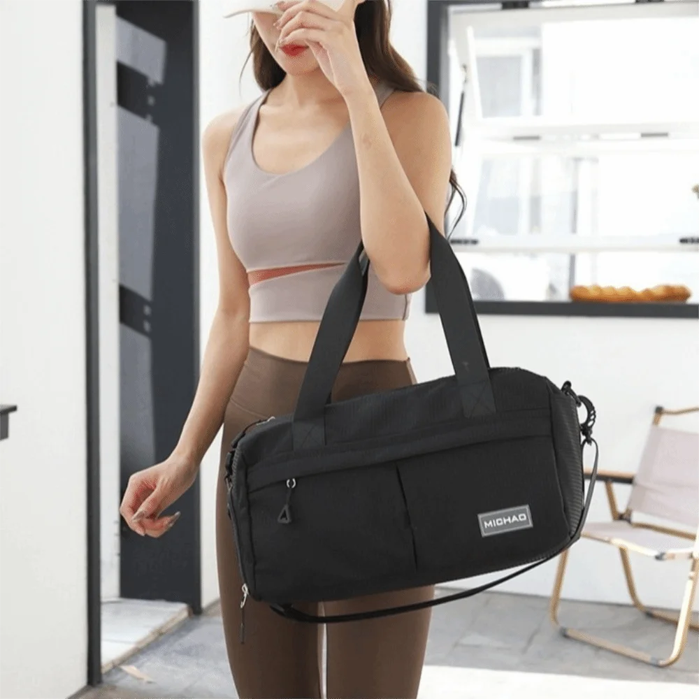 

Shoe Compartment Travel Duffel Bag Waterproof Large Capacity Fitness Shoulder Bag Nylon Dry and Wet Separation Swimming Tote Bag