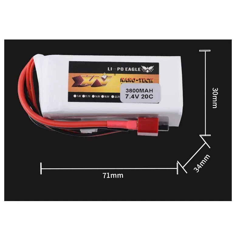 Upgraded 7.4V 3800mAh Lipo Battery For BAJA 5B/5T/5SC Car Model Gasoline Receiver Spare Parts 20C 7.4V Battery