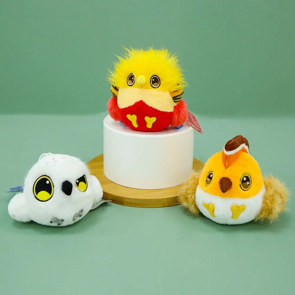 

PP Cotton Snowy Owl Pendant Lifelike Fluffy Hoopoe Keychain Doll Hanging Ornaments Comfortable Golden Pheasant Plush Keyring