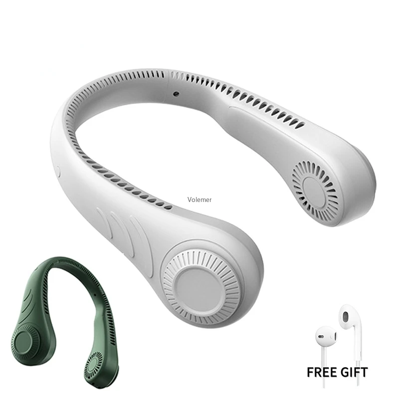 New Youpin Hanging Neck Fans Portable Cooling ventilador USB Leafless 360 Degree Neckband 78 Surround Air Outlets Rechargeable