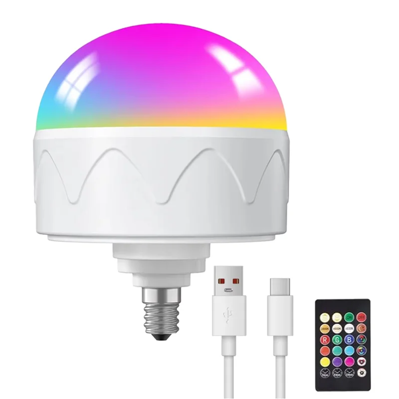 

[NEW A09R!】 E12 Rechargeable Light Bulbs 2200Mah Battery Operated Remote Control Detachable Design Versatile Lighting