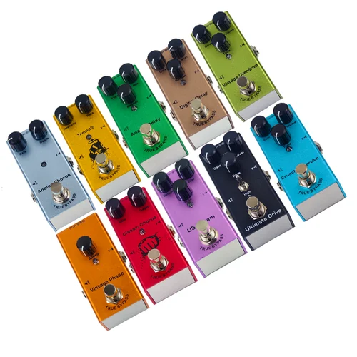 Pedal de guitarra eléctrica Overdrive/Distorsión/Chorus/Delay/Tremolo Delay True Bypass, diseño duradero para tonos versátiles