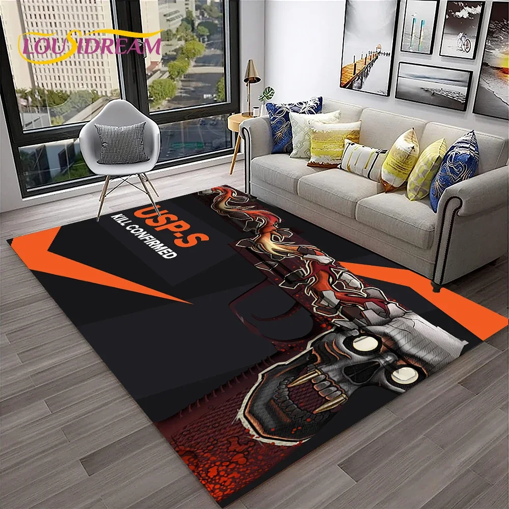 

Gun Knife Pistol Cartridge USP,AK,M4,AWP,Rifle Carpet Rug for Home Living Room Bedroom Sofa Doormat Decor,kid Non-slip Floor Mat