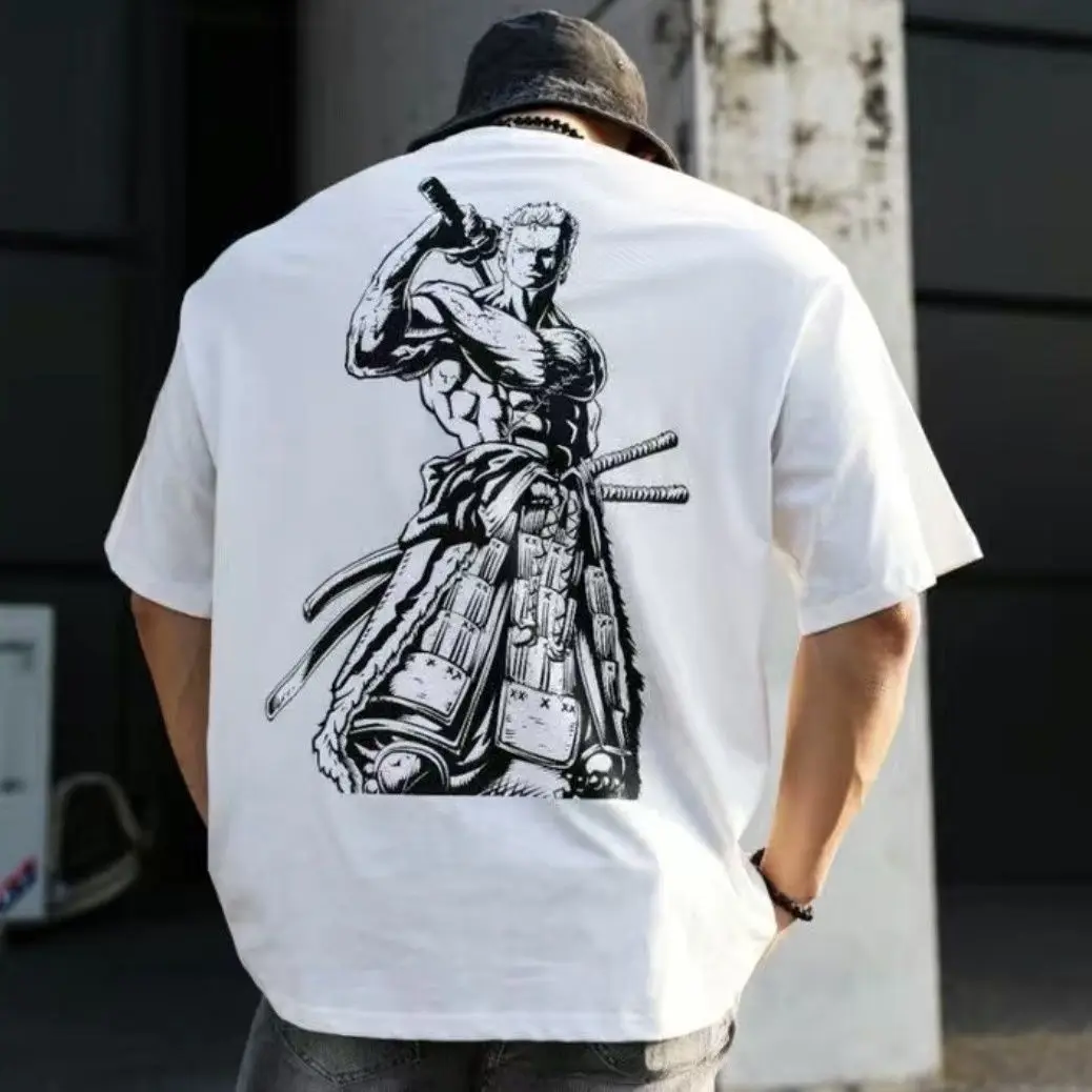 

Heavy Duty Pure Cotton Casual Sports One Piece King Sauron Print Summer Trend Half Sleeve Fitness Breathable Training T-shirt