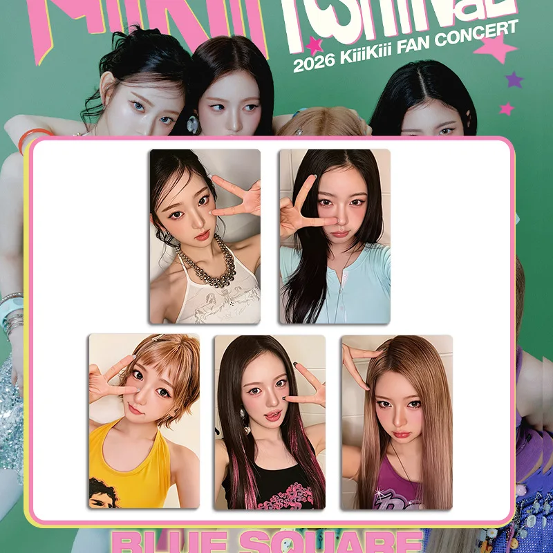 Lot de 5 cartes d'admission de festival, cartes Lomo et cartes postales de la nouvelle série Idol KIIIKIII, collection de cadeaux pour fans Leesol Sui Jiyu Haum Kya