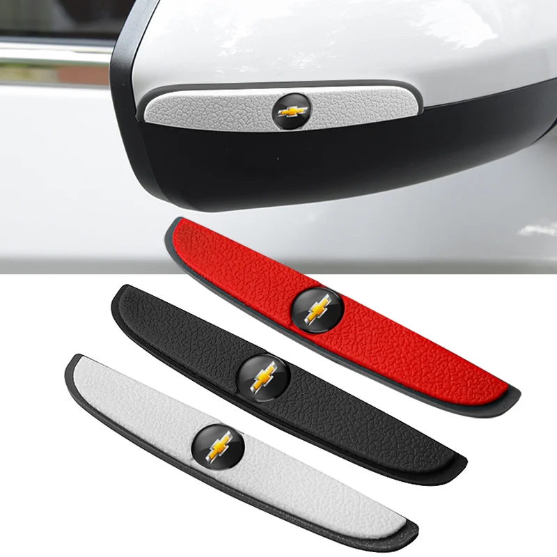 Tira de parachoques de goma para puerta de coche, pegatina con emblema anticolisión para Chevrolet Cruze Spark Captiva Suburban Camaro Malibu Trax, 4 Uds.