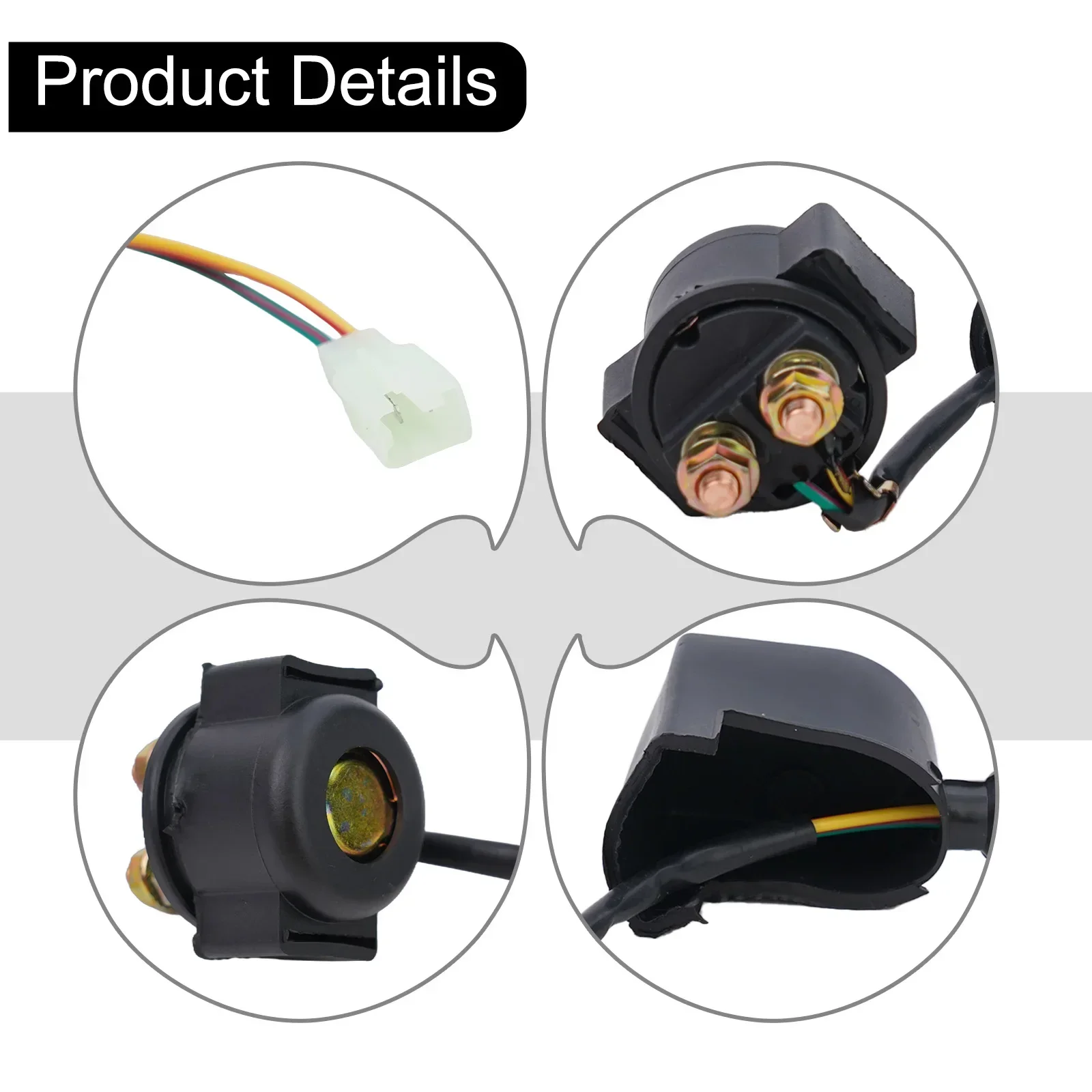 2-Pin Male Plug 12V Motorcycle Solenoid Starter Relay For GY6 50cc 70cc 90cc 110cc 125cc 150cc 200cc 250cc ATV Go Kart Scooter