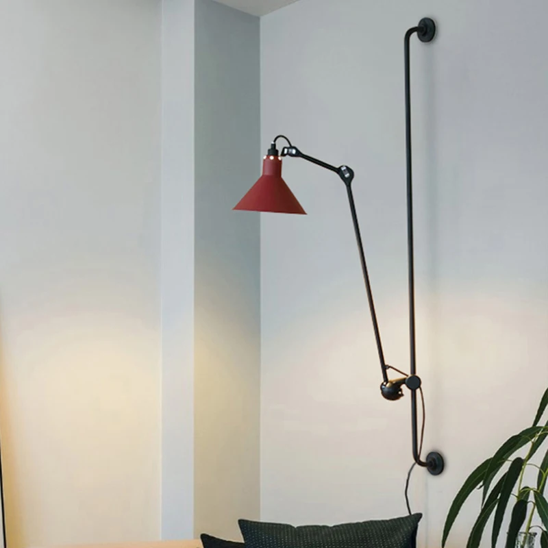 Lâmpadas de parede de pólo longo LED nórdico, luzes modernas simples, levantadas e abaixadas, balanço esquerdo e direito, sala de estar e quarto