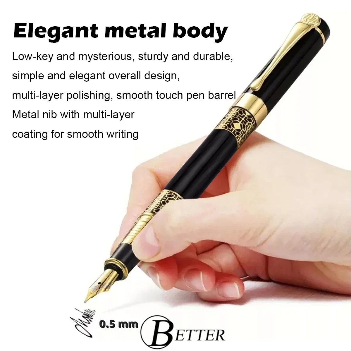 Retro Metal Fountain Pen F Nib With Ink High Quality For Business Writing Gift Office School Supplies for Students Stationery