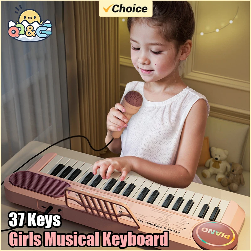Teclado Musical para niñas, teclado electrónico de 37 teclas, órgano electrónico, Piano portátil, juguete, instrumento Musical, juguetes para niños, regalo