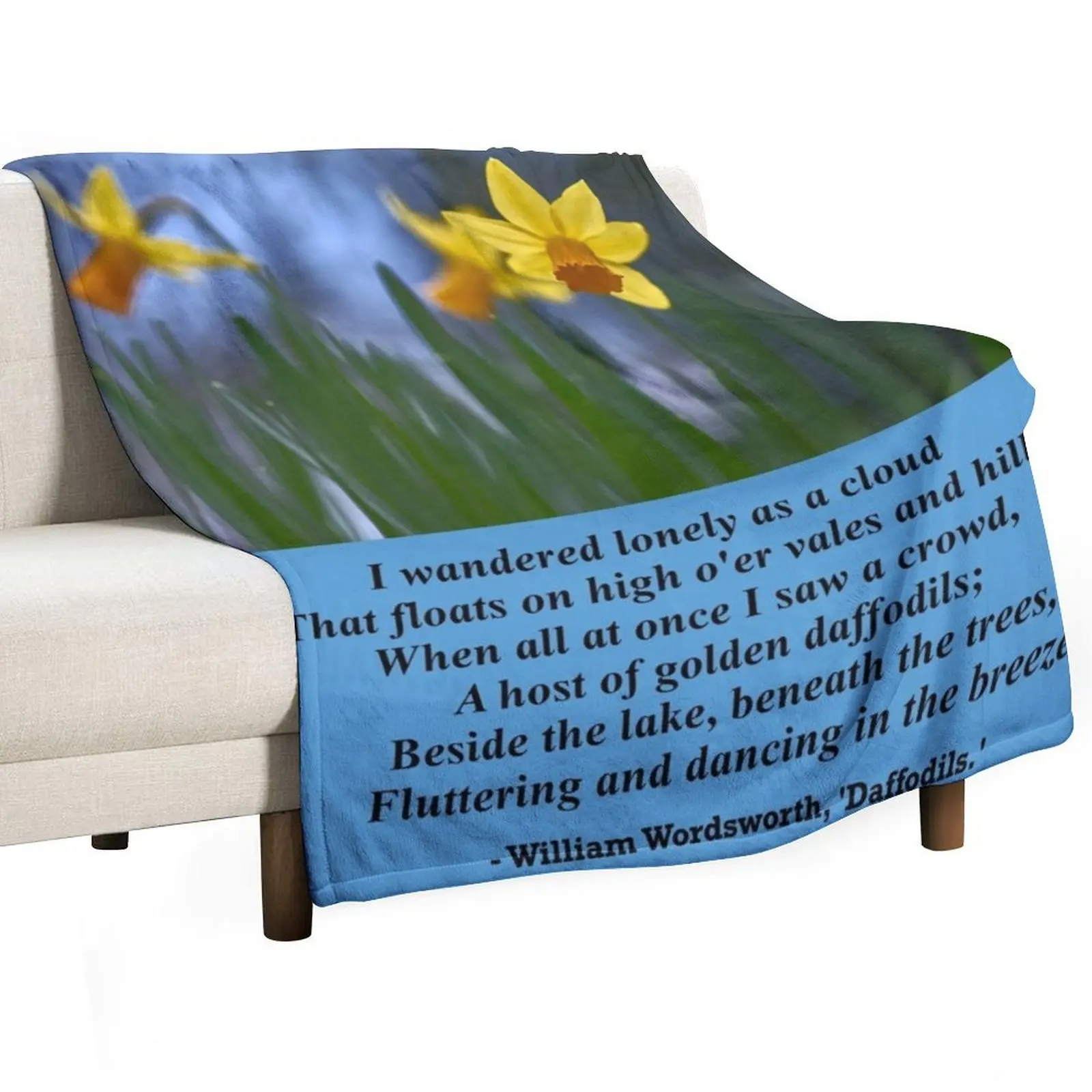 William Wordsworth Daffodils Throw Blanket Fashion Sofas Winter beds Summer Blankets