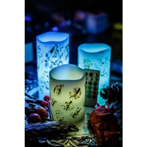 Rigging House 3'lü Galaxy Color Changing Controlled LED Candle Set