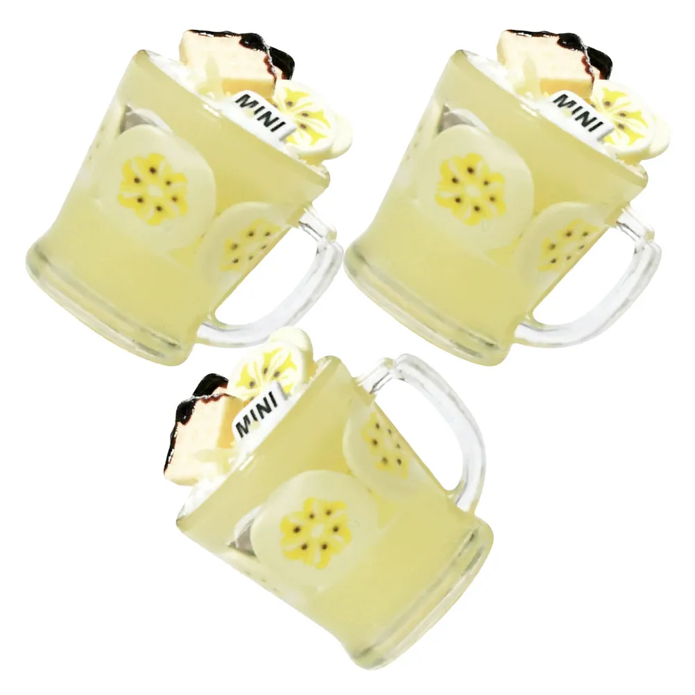 

Набор из 3 миниатюрных стаканчиков для летних фруктовых напитков, модели напитков из смолы, аксессуары для декора кухонной сцены для ролевых игр