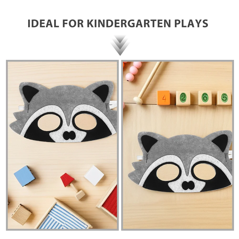 10 Uds. De lindas máscaras para ojos de animales, accesorios de fiesta de mapache de fieltro para eventos y actuaciones temáticos de la jungla, juego de máscaras con forma de Animal