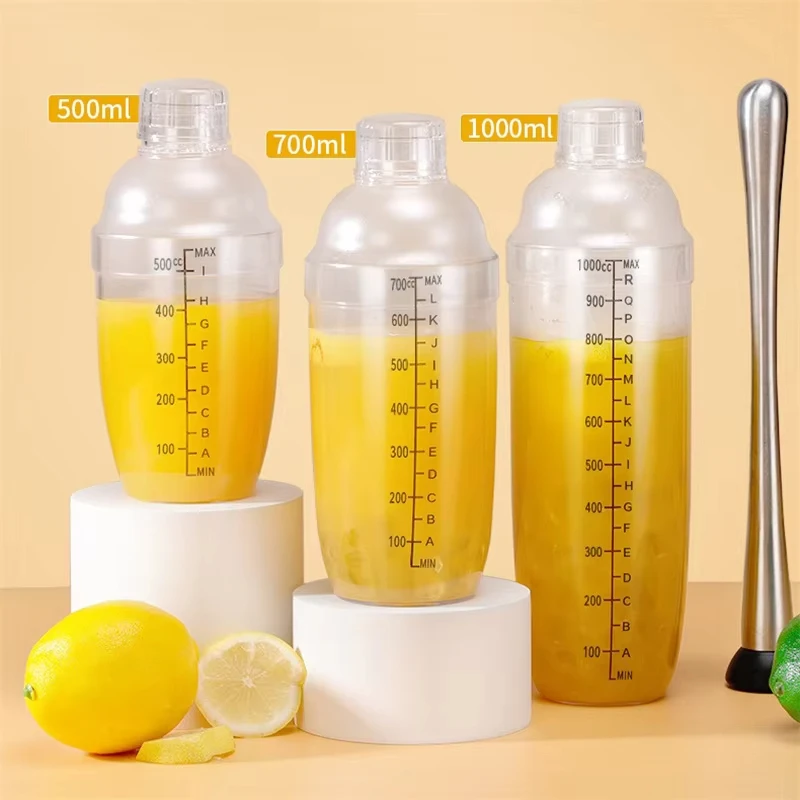 Clear Cocktail Shaker Set Cocktail Shaker and Measuring Jigger Set Drink Mixed Hand Shaker Tools for Bartending and Home Bar