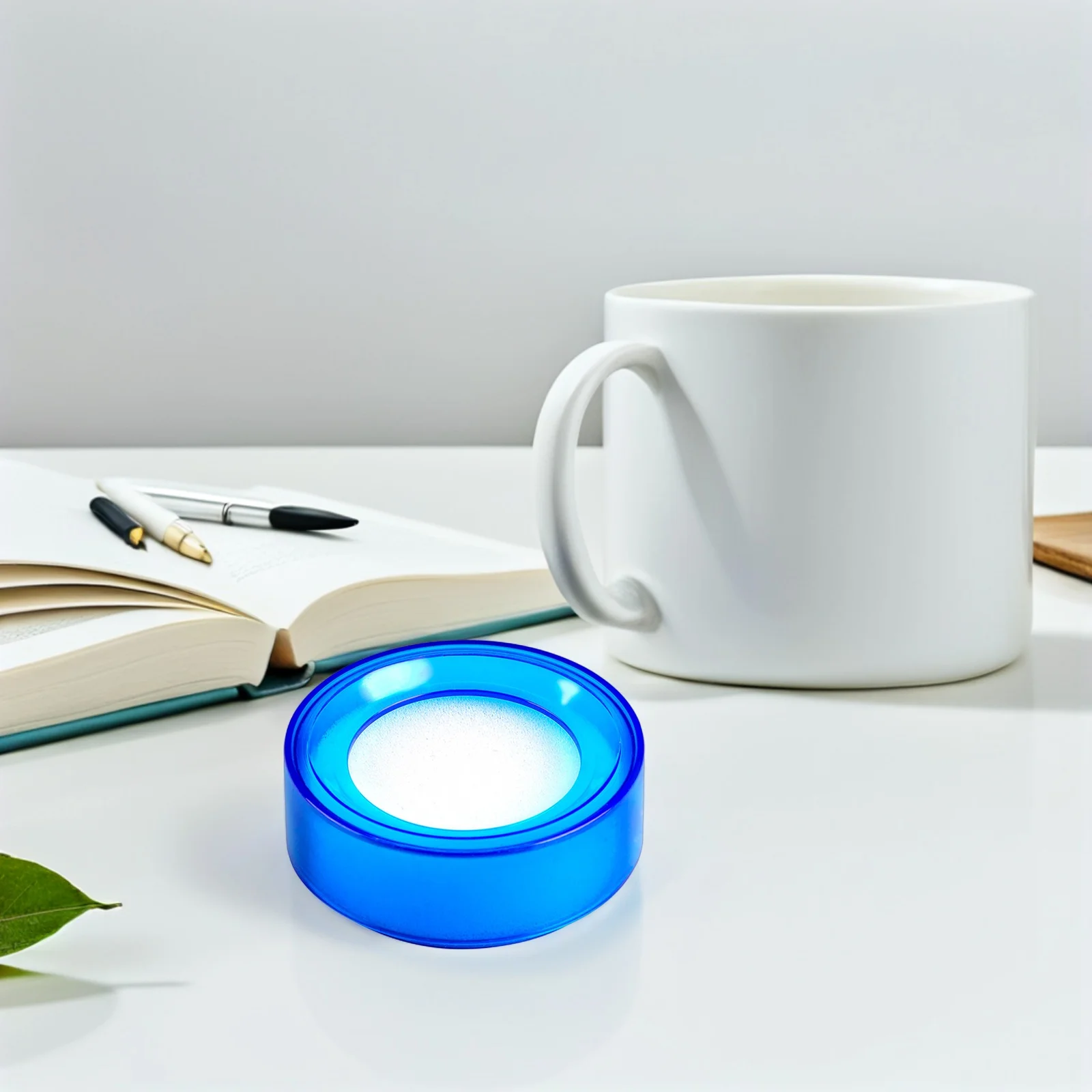 

2pcs Round Desktop Sponge Finger Wet Moistener Count Money Easily Finger Moistener For Banking And Money Handling Office Bank