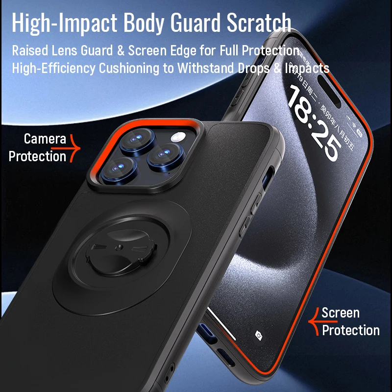 For Garmin Quick Mount Shockproof Case for iPhone 16 Pro Max,16 Pro,15,14,13,12- Anti-Drop Protective Cover - náhled 4