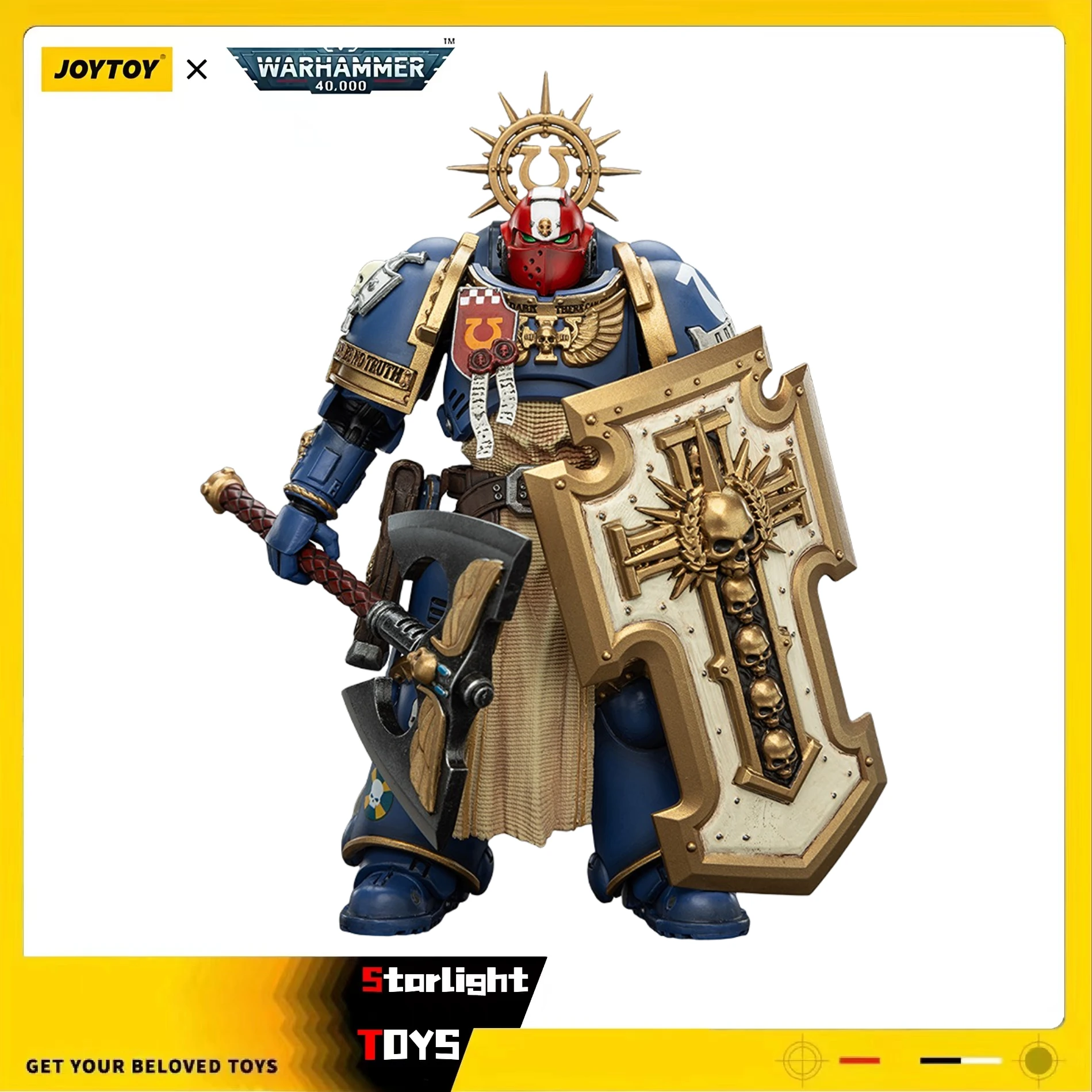 

【JOYTOY】Warhammer 40K Ultramarines Metaurus с Power Axe Stormshield и плазменным пистолетом, модель фигурки 1/18