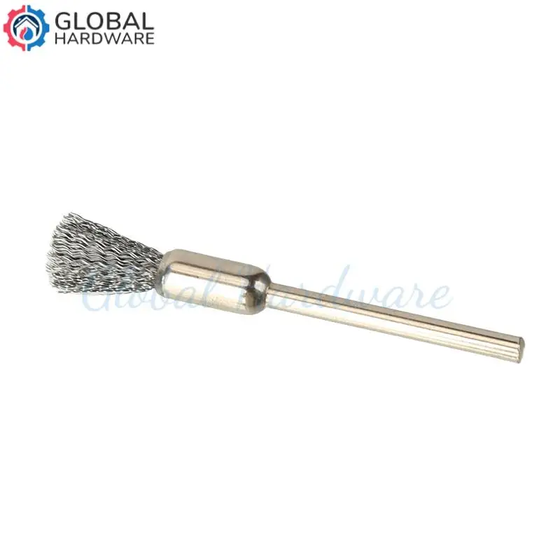 

Pencil Brushes Stainless Steel Mounted Wire Wheel Mandrel Set Dremel Accessory Rotary Tools Shank Mandrel Silver