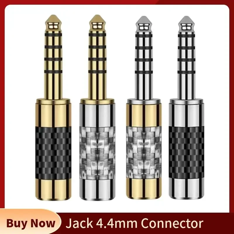 Conector Jack de 4,4mm, Terminal de altavoz de interfaz equilibrada, Conector de Audio macho de cobre, Cable de auriculares DIY, oro rodio