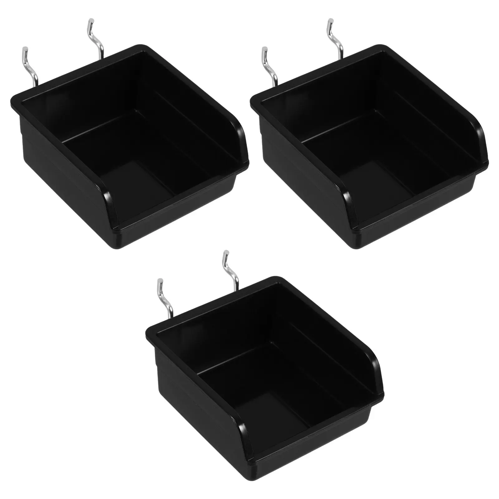 3Pcs Pegboard Storage Bin Thickened Antistatic Organizer Box for Garage Workshop Office Tool Holder Small Parts Nuts Bolts