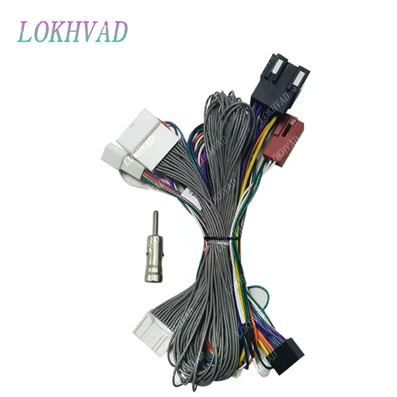 For Renault Megane 2 2004-2007 Clio 3 2005-2014 Android 2Din GPS Radio 16 PIN Stereo Power Wiring Harness Cable adapter canbus