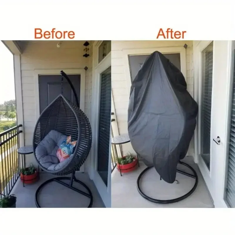 غطاء أرجوحة معلق للفناء الخارجي مع سحاب، غطاء كرسي على شكل بيضة للفناء والساحة وغطاء كرسي بيضة فردي خارجي #6