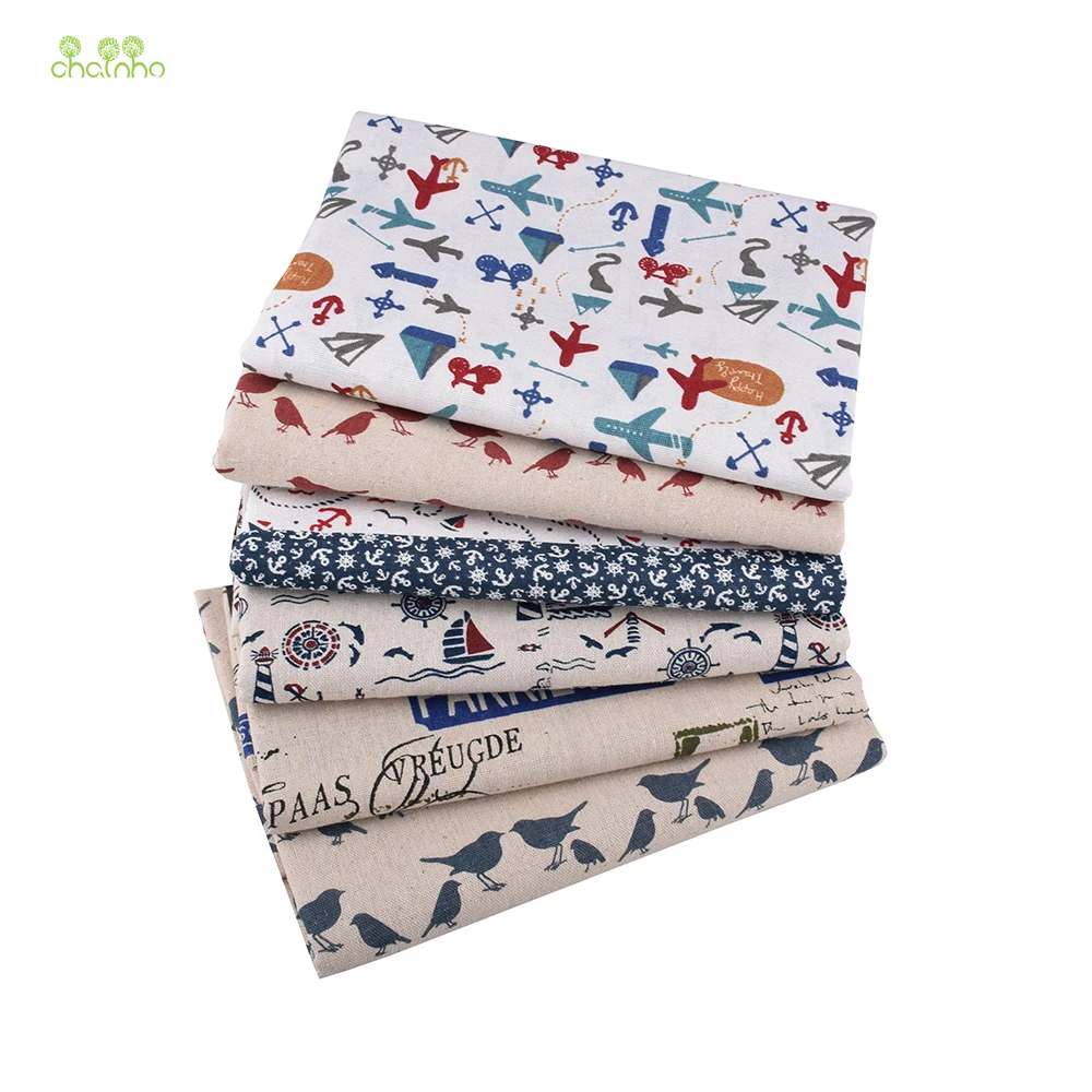 Chainho,Printed Cotton Linen Fabric,DIY Sewing Quilting Material,Cloth For Table,Sofa,Curtain,Bag,Cushion,Furniture Cover,15CL10