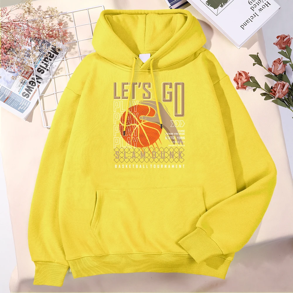 Let'S Go Play Slam Dunk Basketball Tournament Male Tracksuit   Classic Outdoor Clothing Casual Quality Hoodies Chic Loose Hoodie