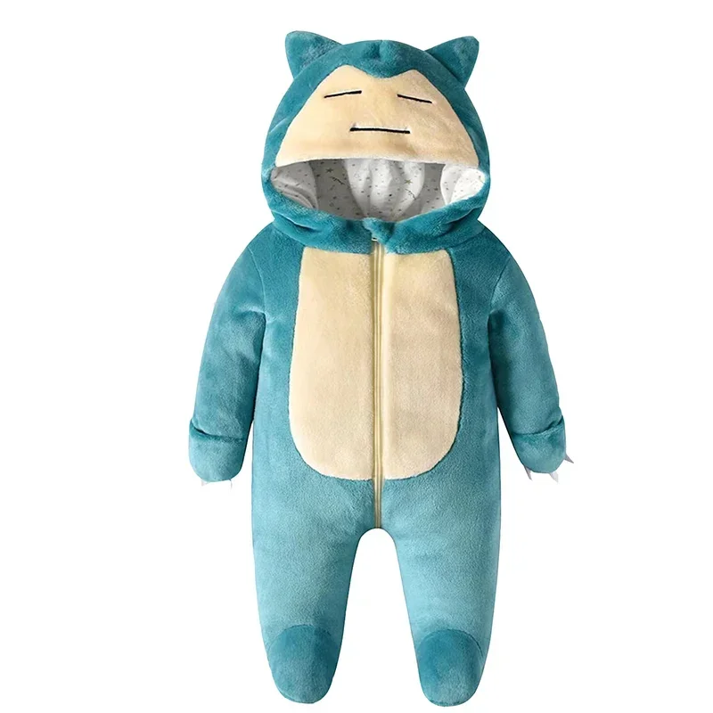 TAKARA TOMY Snorlax Onesie Kigurumi Baby Romper Cosplay Costume Halloween Christmas Pajama Kids Winter Warm Homewear